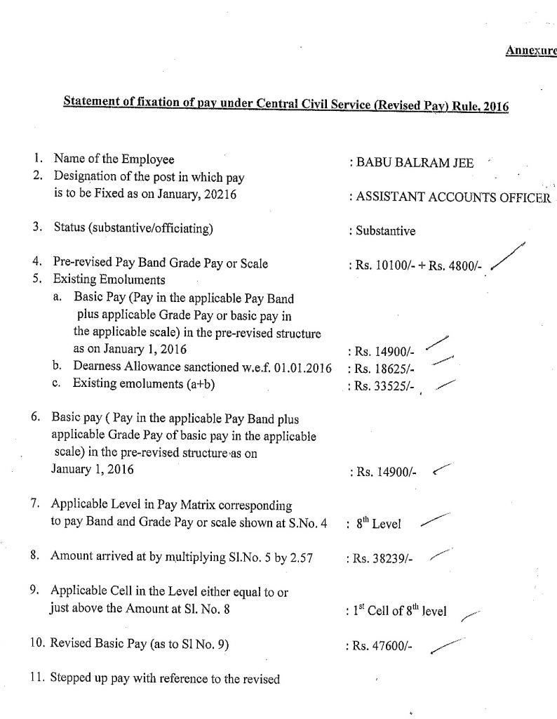 Th Pay Commission Bunching Of Stages In The Revised Pay Structure Under Central Civil