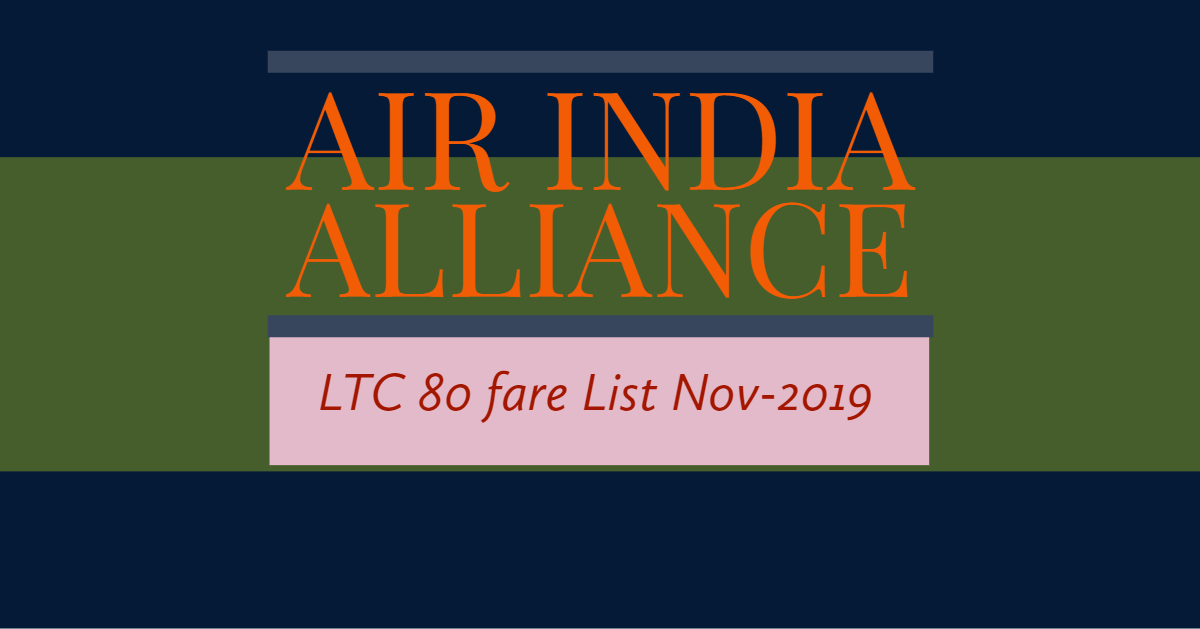 Air India Alliance 80 fare