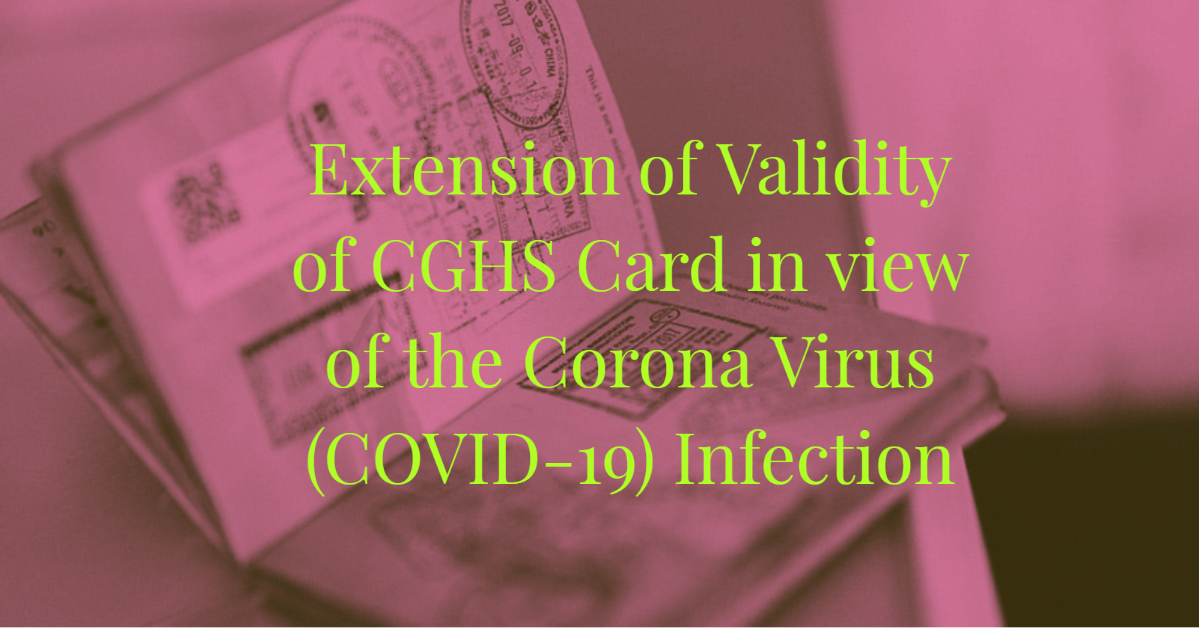 Extension of validity of CGHS card Covid-19