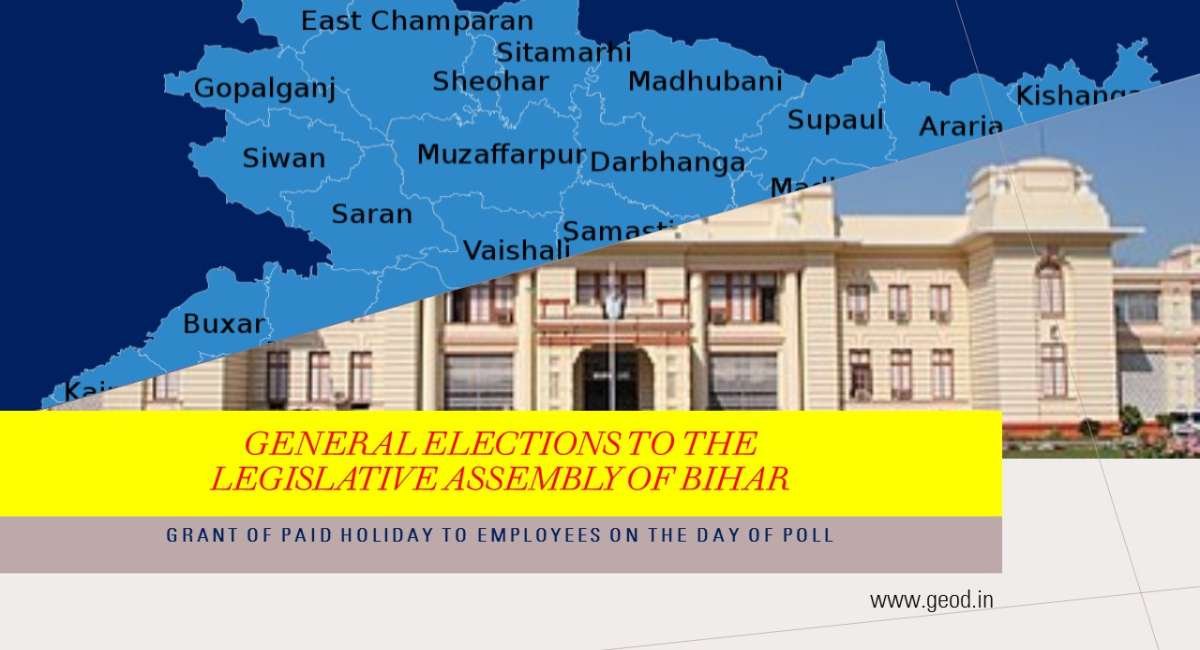 Grant of Paid holiday General Elections to the Legislative Assembly