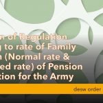 Revision of regulation relating to rate of family pension of pension regulation for the army