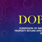 Submission of Immovable Property Return (IPR) for the year 2020