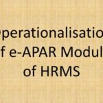 Operationalisation of e-APAR Module of HRMS