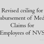 Revised ceiling for reimbursement of Medical Claims for Employees of NVS