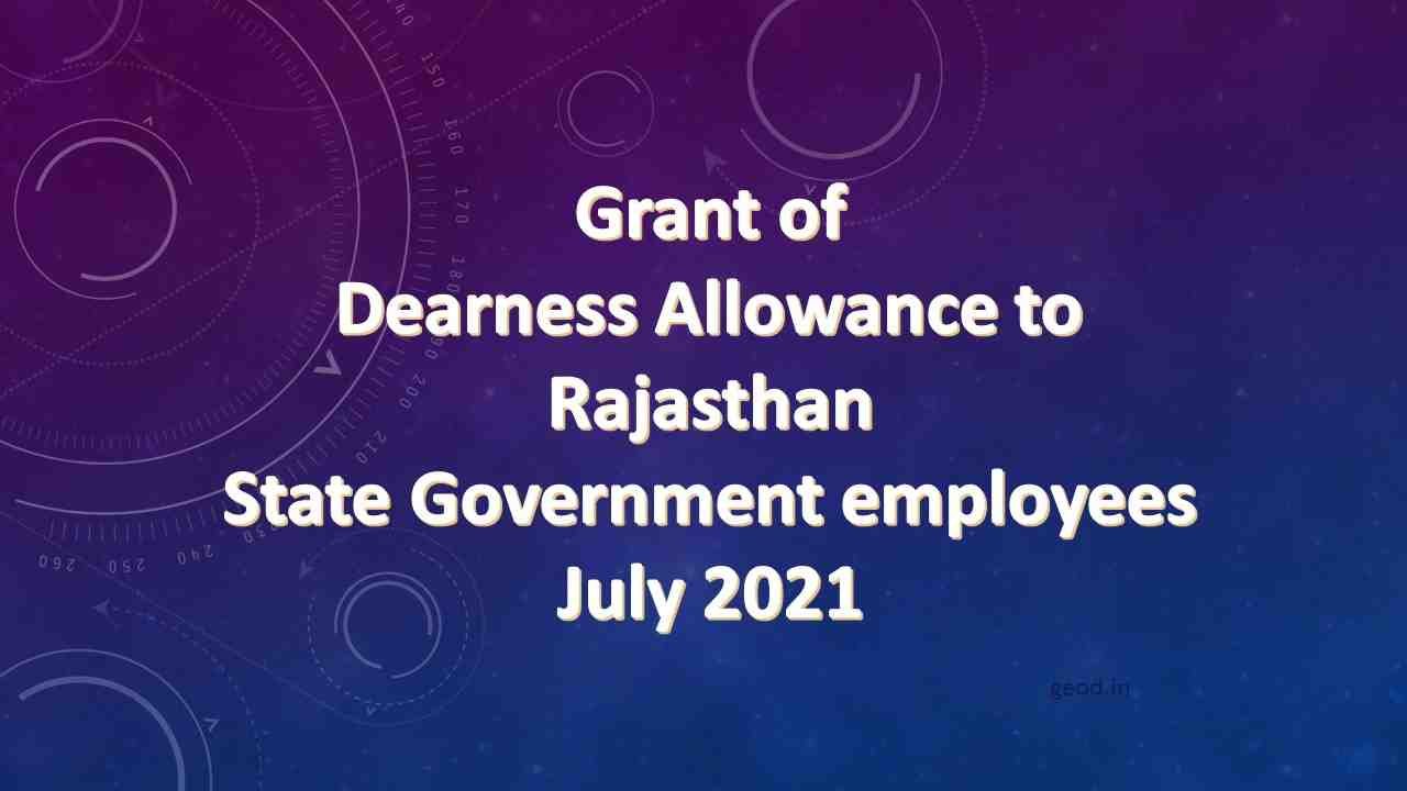 [PDF] Rajasthan govt Dearness Allowance order 2021