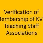 Verification of Membership of KVS, Teaching Staff Associations