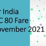 Air India LTC 80 Fare List November 2021