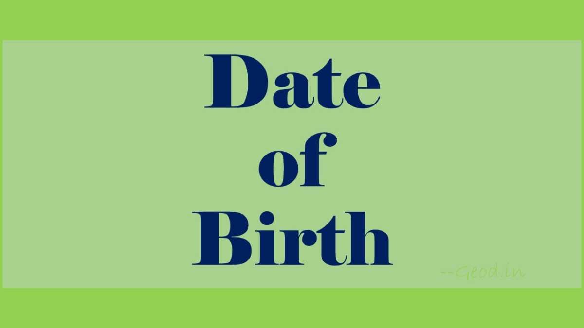 Date Of Birth In Figures And Words Example